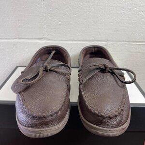 Minnetonka Moosehide Classic‎ 892 Moccasins Brown Leather Slip On Men's 12 US